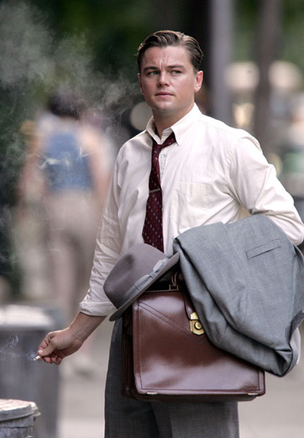 Leonardo Di Caprio sul set di Revolutionary Road
