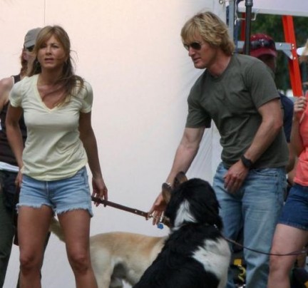 Jennifer Aniston e Owen Wilson sul set di ‘Marley