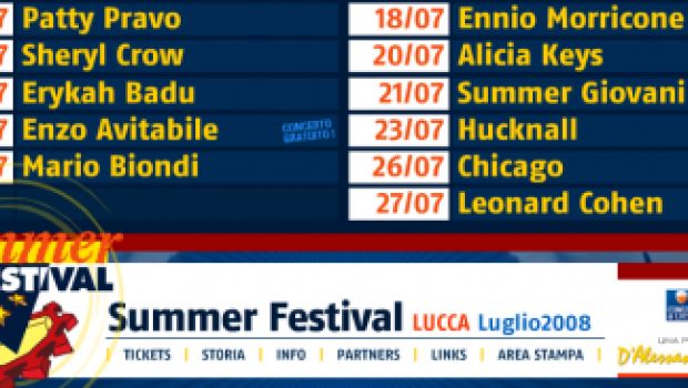 Lucca Summer Festival 2008: Morricone, Alicia Keys e Leonard Cohen