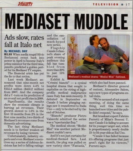 Da Variety: “La confusione di Mediaset”