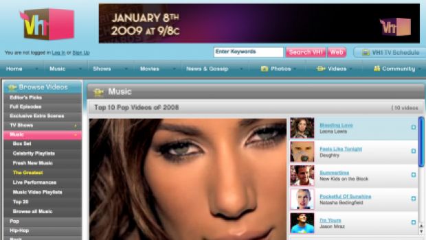 Vh1: I 10 migliori video pop del 2008