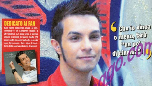 Marco Carta risponde ai detrattori: datemi tempo per crescere. Farebbe anche l’attore