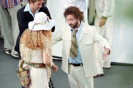 Paul Giamatti, Scott Speedman e Rachelle Lefevre sul set di Barney’s Version a Roma