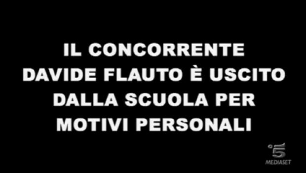 Davide Flauto è uscito dalla scuola di Amici per problemi personali