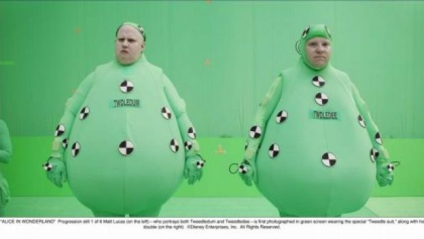 Alice nel Paese delle Meraviglie di Tim Burton: Matt Lucas si sdoppia. Ecco come nascono Pinco Panco e Panco Pinco