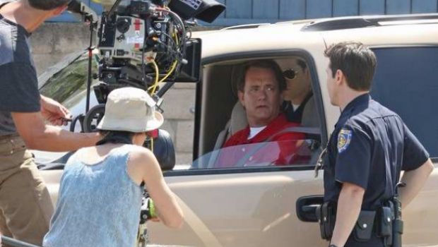Tom Hanks sul set di Larry Crowne