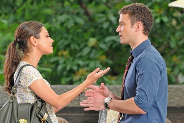 Mila Kunis e Justin Timberlake sul set di Friends with Benefits