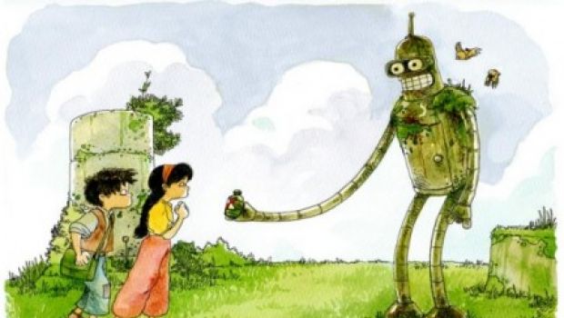 Un mix tra Futurama e l’anime di Miyazaki: l’illustrazione di Boulet