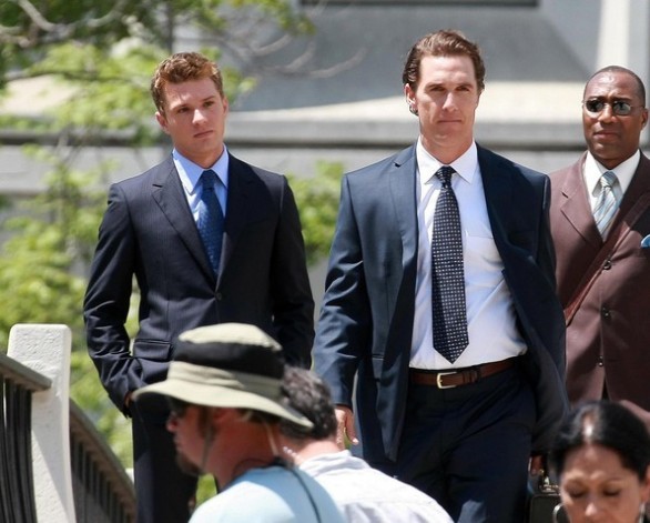 Matthew McConaughey e Ryan Phillippe sul set di The Lincoln Lawyer