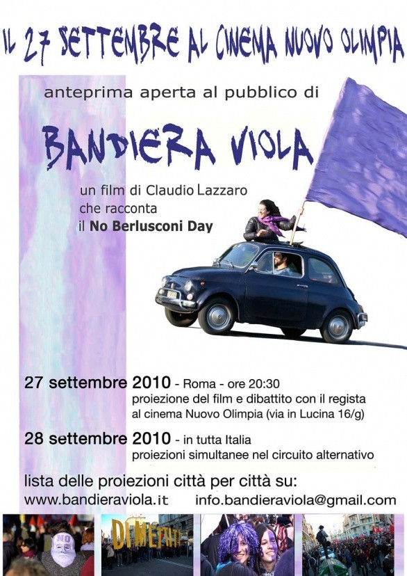 Bandiera Viola di Claudio Lazzaro: anteprima aperta al pubblico al Nuovo Cinema Olimpia di Roma