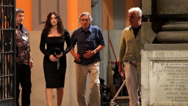 Robert De Niro con Monica Bellucci e Michele Placido sul set di Manuale d’Amore 3