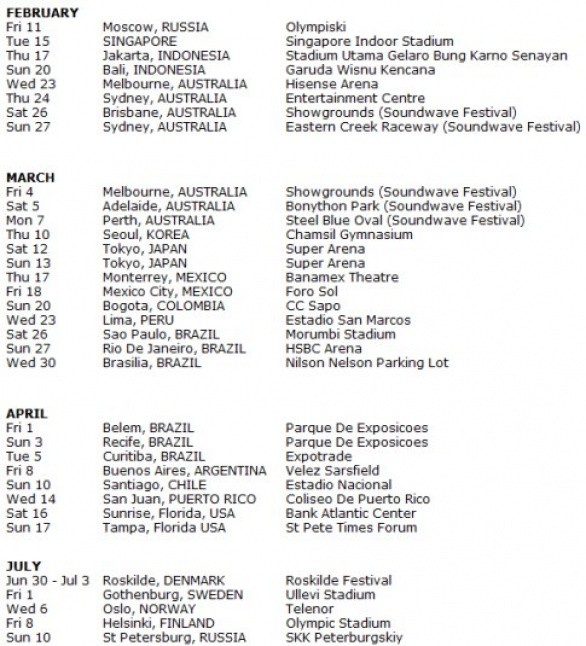 Iron Maiden Tour 2011