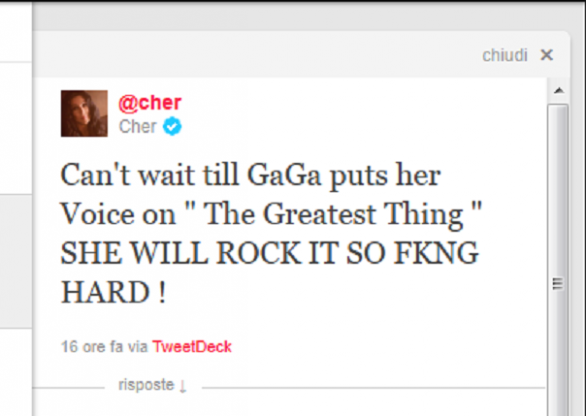 Lady Gaga e Cher duetteranno insieme nella canzone The Greatest Thing