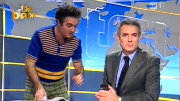 Dadada: torte in faccia, cadute e… uno sketch con Sposini