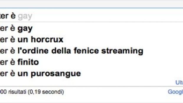 Harry Potter è… Harry Potter is… le ricerche da Google