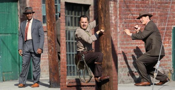 Gangster Squad – Josh Brolin, Giovanni Ribisi, Anthony Mackie sul set con Ryan Gosling