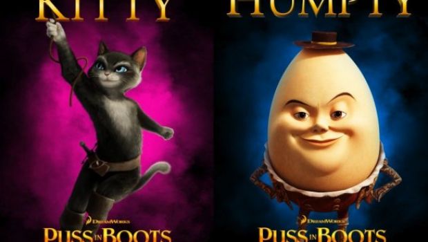 Il Gatto con gli Stivali: ecco i poster di Kitty e Humpty
