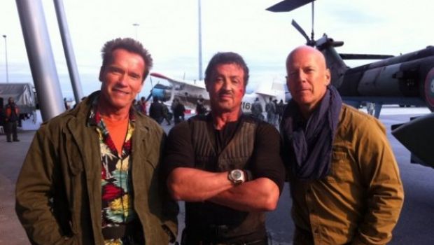 The Expendables 2: ecco Willis, Stallone e Schwarzenegger sul set
