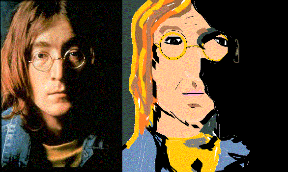 Cantanti famosi ritratti con Paint