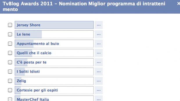 TvBlog Awards 2011 – Il miglior programma di intrattenimento