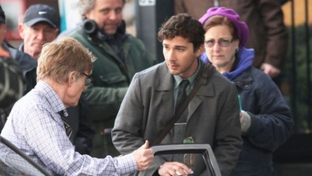 Shia LaBeouf e Robert Redford sul set di The Company You Keep