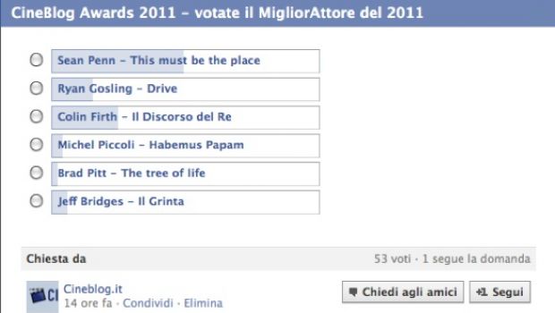 Cineblog Movie Awards 2011: votate il migliore attore dell’anno