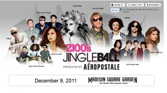 Z100’s Jingle Ball: Lady Gaga, Kelly Clarkson, Demi Lovato e LMFAO, le esibizioni – Video