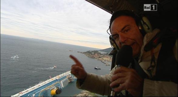 Porta a Porta, Bruno Vespa “inviato speciale” sul luogo del naufragio della Costa Concordia. In studio (di nuovo, ma sulla Rai) Francesca Rettondini