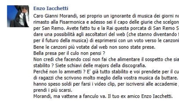 Enzo Iacchetti, un vaffa a Gianni Morandi per Sanremo Social. Presta gli dà del depresso
