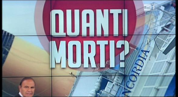 Porta a Porta, la puntata sul naufragio della Costa Concordia