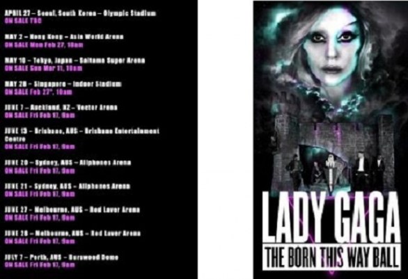 Il poster e le date del tour The Born This Way Ball di Lady Gaga
