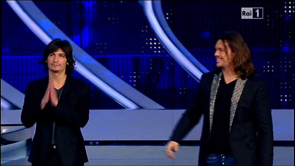 Pierdavide Carone e Lucio Dalla con Gianluca Grignani – Festival di Sanremo 2012