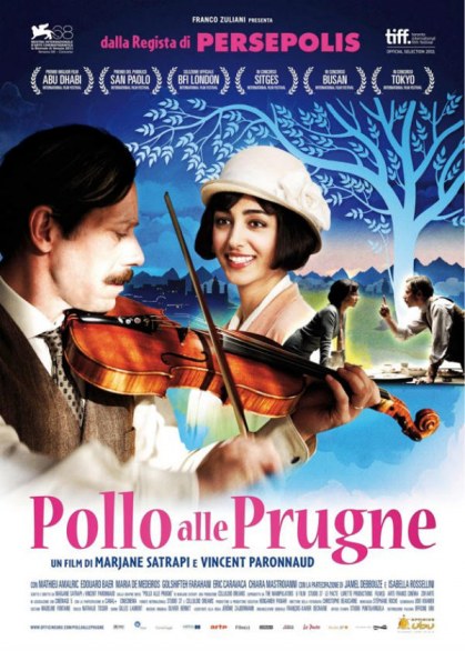 Pollo alle Prugne – la locandina italiana del film di Marjane Satrapi