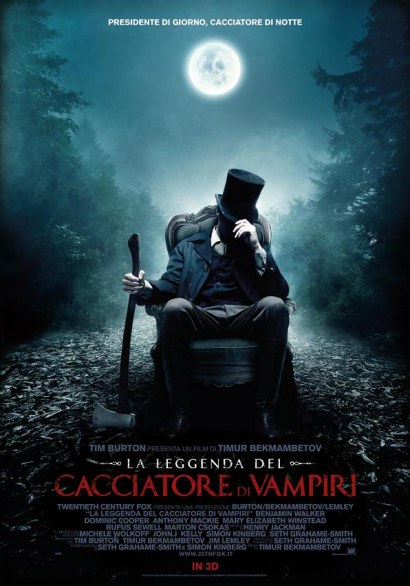 La Leggenda del Cacciatore di Vampiri in 3D – la locandina italiana di Abraham Lincoln: Vampire Hunter