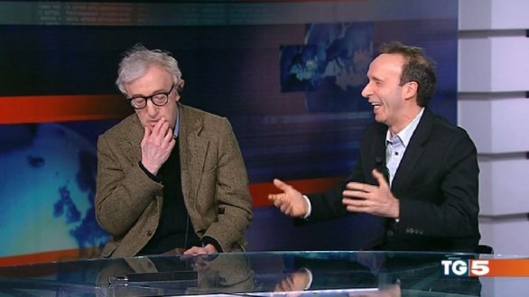 Tg5 – Benigni bacia Woody Allen