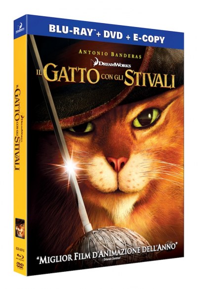 Il Gatto con gli Stivali: packshot Blu-Ray e DVD
