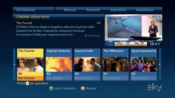 Sky On Demand, il nuovo servizio di Sky in funzione da domenica