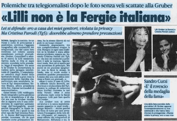 Quando Lilli Gruber finiva nuda su Novella 2000 e veniva attaccata da Cristina Parodi…