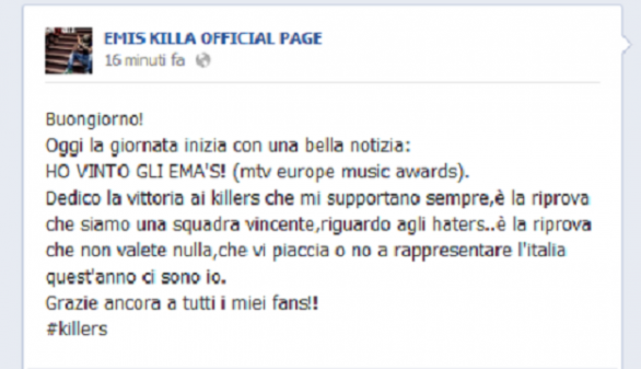 Europe Music Awards 2012: Emis Killa Best Italian Act