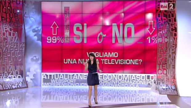 Parliamone. La Bianchetti sale sul carro di Pechino (o Sempione?) Express e lancia un plebiscito diretto alla sua tv