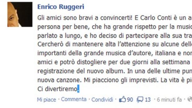 I Migliori anni: Carlo Conti lancia la sua Canzonissima. Enrico Ruggeri al posto dei Sonohra