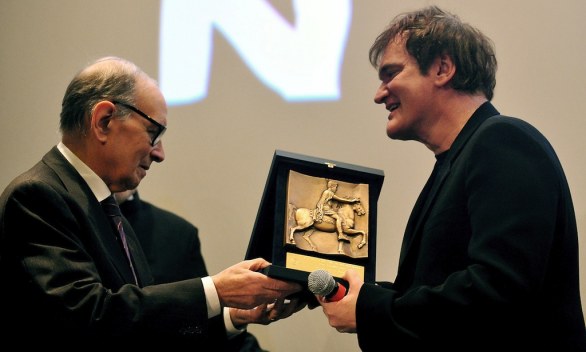 Tarantino riceve il Premio alla Carriera da Morricone all’anteprima italiana di Django Unchained