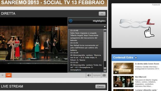 Sanremo 2013, la prova della Social Tv durante la seconda serata del Festival