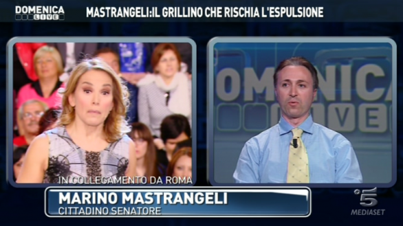 Domenica live, Mastrangeli si autoinfligge il trappolone del talk show