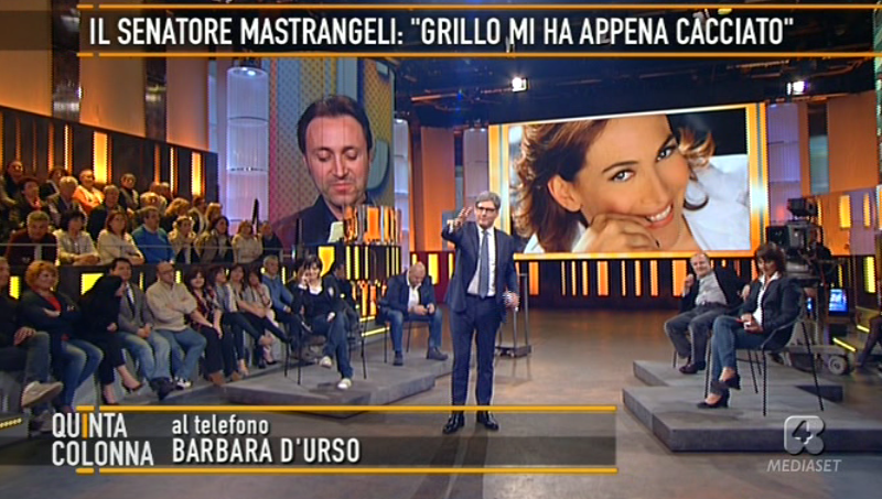 Barbara D’Urso al telefono con Mastrangeli a Quinta colonna