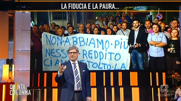 Del Debbio si difende: “Niente criminali nella mia piazza”. Quinta colonna dà fiducia a Letta (e alla Parietti)