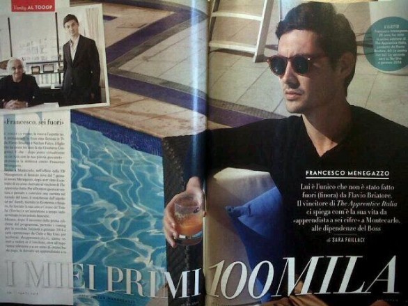 Francesco Menegazzo: “Dopo The Apprentice lavoro al Billionaire Resort in Kenya”