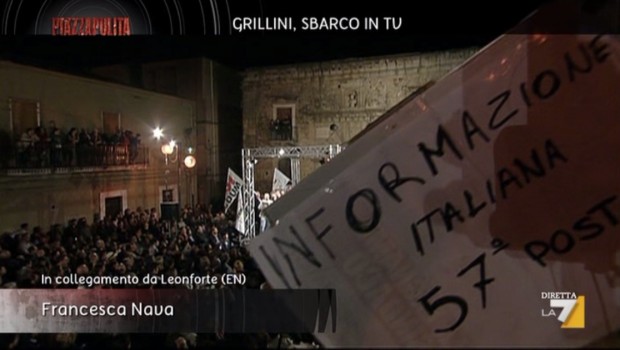 Piazzapulita, Beppe Grillo fa lo show in diretta tv: impalla la telecamera e attacca Formigli e La7