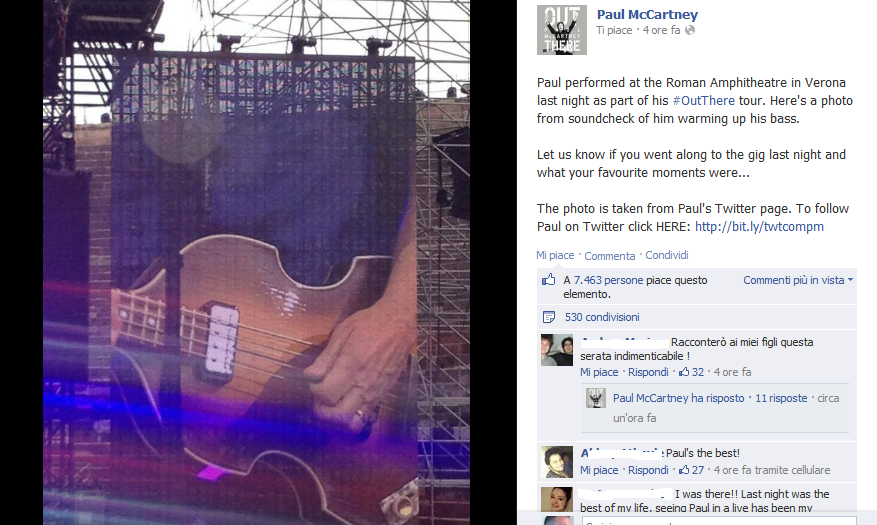 Paul McCartney in concerto all’Arena di Verona: recensione, video e scaletta canzoni