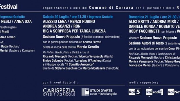 Premio Lunezia 2013: dal 19 al 21 luglio a Marina di Carrara, il programma e i vincitori